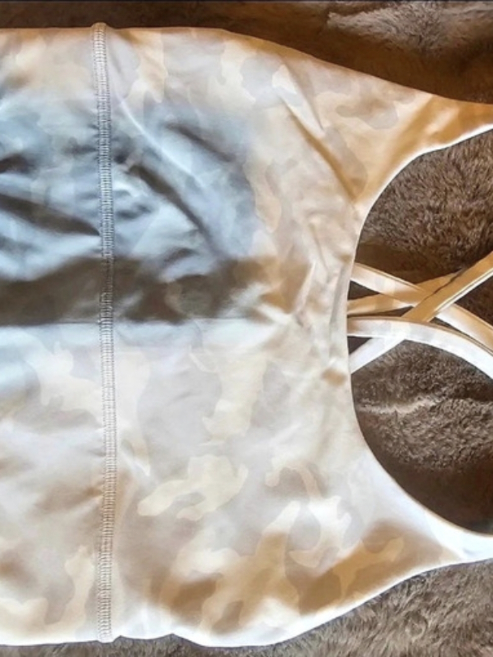 lululemon Free to Be Serene Bra Camo Sports Bra Blue & White